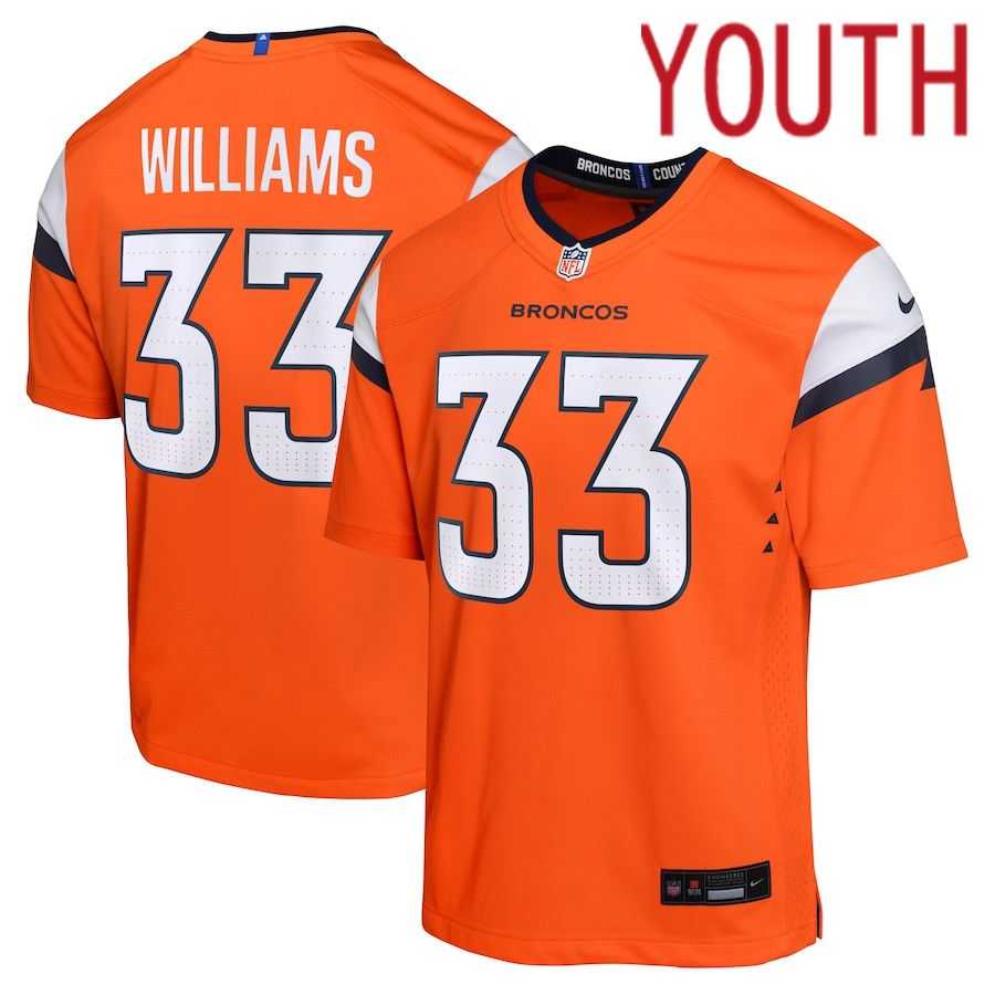 Youth Denver Broncos 33 Javonte Williams Nike Orange Game NFL Jersey